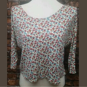 Mind Code Knit Cropped Top Junior Large Cross Back